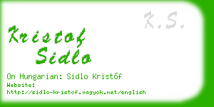 kristof sidlo business card